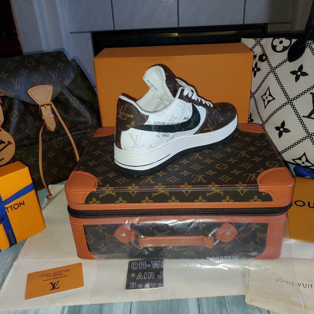 ♧SUPER RARE♧ NIKE x LOUIS VUITTON x Off White Air Force One Mens 46 (12) - Picture 3 of 4